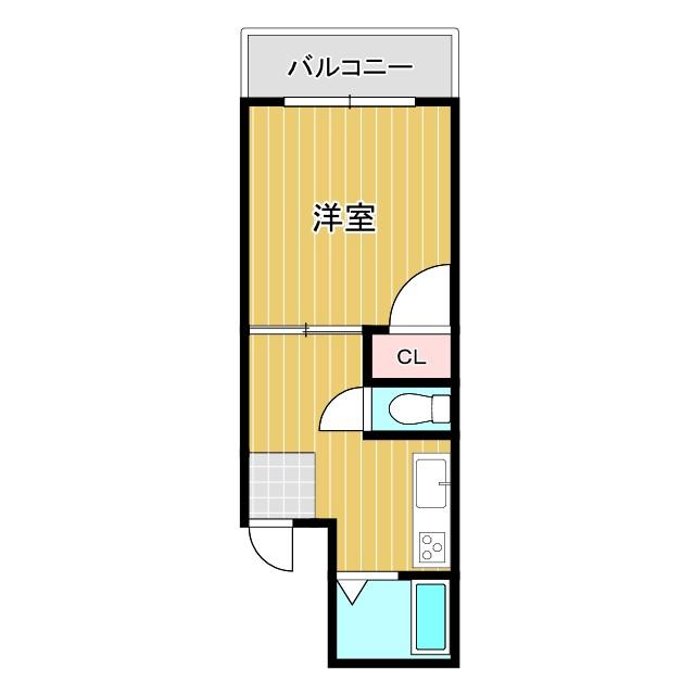 プロスパーヤマシタII(1K/4階)の間取り写真