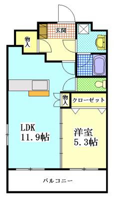 COMO(1LDK/1階)の間取り写真