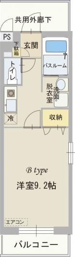 アルコバレーノI(1K/1階)の間取り写真