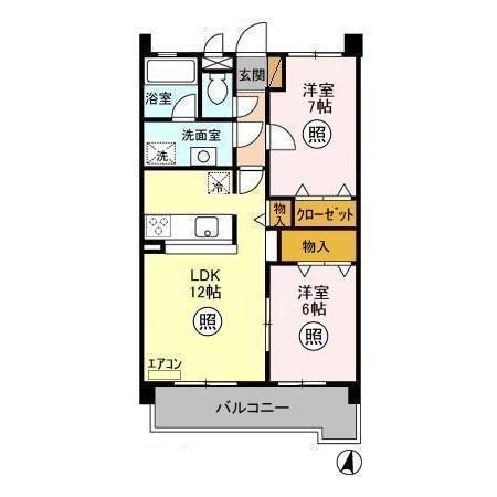 アルベラータ(2LDK/3階)の間取り写真