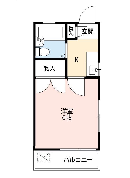 セイワハイツ(1K/2階)の間取り写真