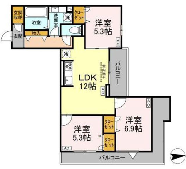 オルテンシア(3LDK/2階)の間取り写真