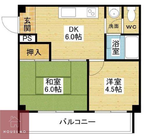 フェリーチェ西中島(2DK/2階)の間取り写真