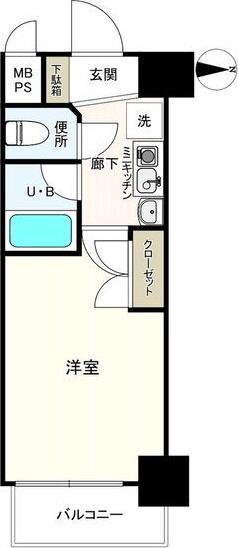 ラナップスクエア同心(1K/10階)の間取り写真