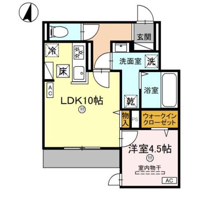 CLASHIST城北公園(1LDK/1階)の間取り写真