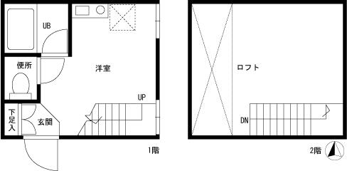 NEST(ワンルーム/1階)の間取り写真