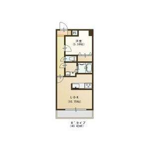 パルメゾン新田東(1LDK/2階)の間取り写真