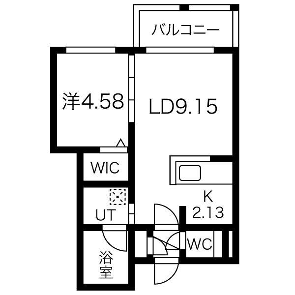ART HILLS(1LDK/2階)の間取り写真