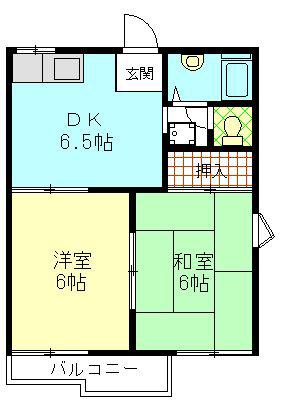 タウニー寿II(2DK/1階)の間取り写真