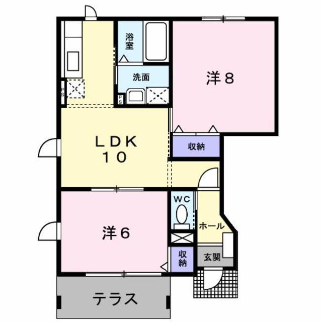 エクセルコーポなるみ(2LDK/1階)の間取り写真