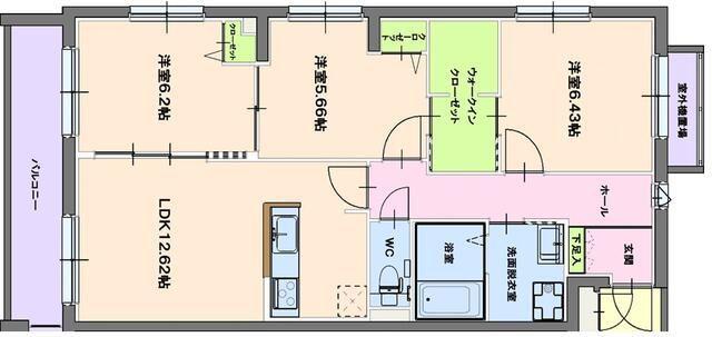グラン シャンブル(3LDK/4階)の間取り写真