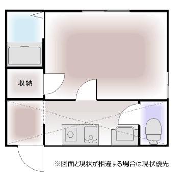 プラーズ愛甲A(1K/2階)の間取り写真