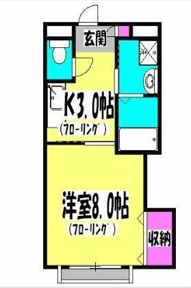 ラヴィエール(1K/1階)の間取り写真