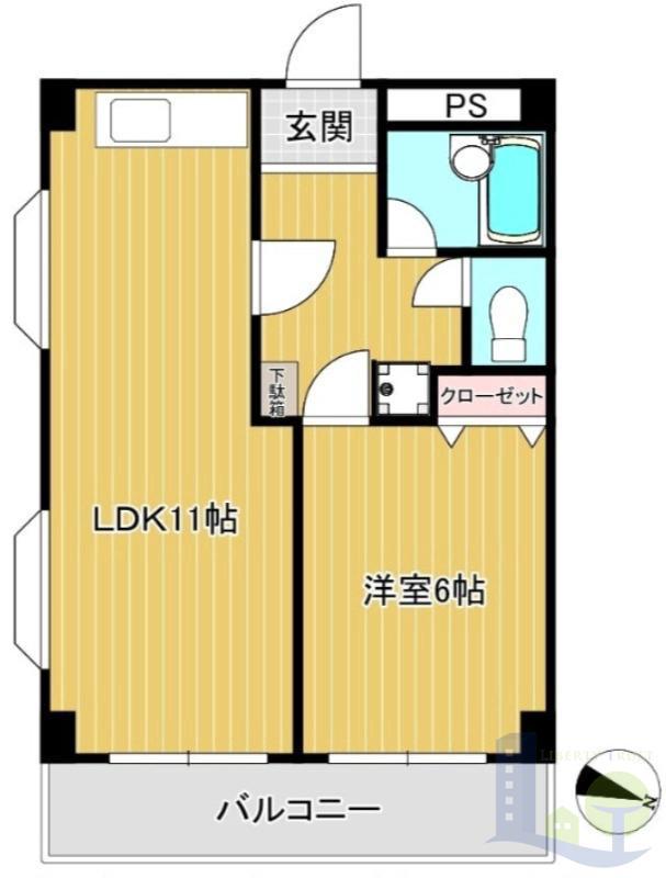 第2高光マンション(1LDK/3階)の間取り写真