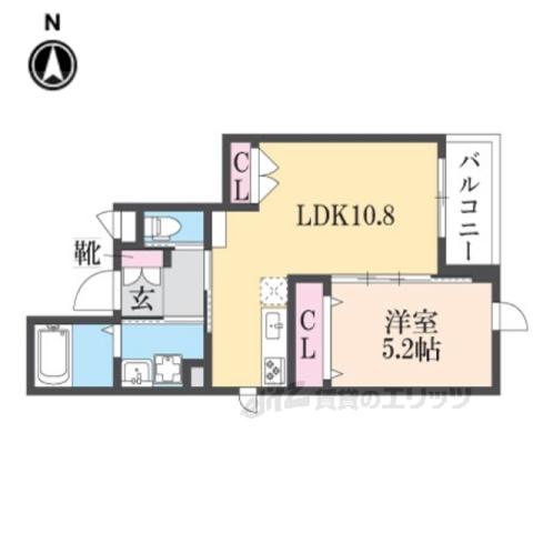 ラス・パルマス浜三條(1LDK/4階)の間取り写真