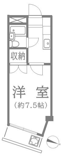 カオパレスNO7(1K/2階)の間取り写真