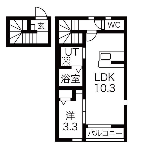 フォレルミエール(1LDK/2階)の間取り写真