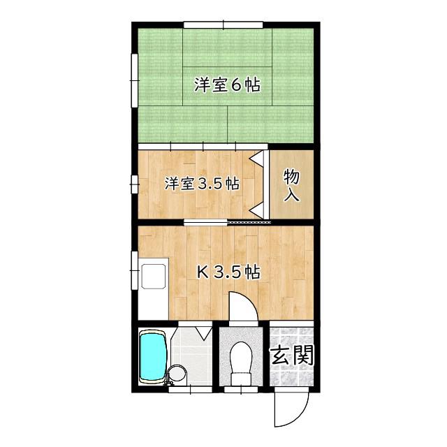 大森マンション(1K/2階)の間取り写真