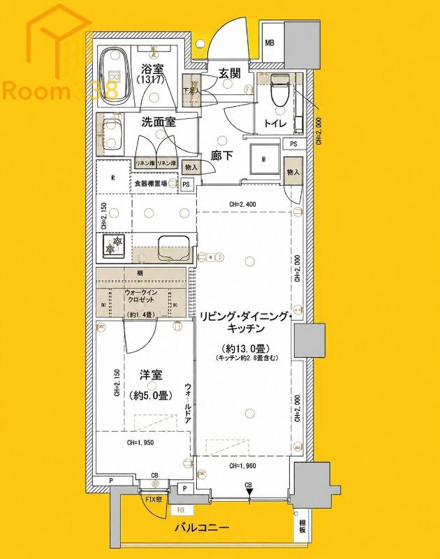 パークホームズ東中野(1LDK/3階)の間取り写真