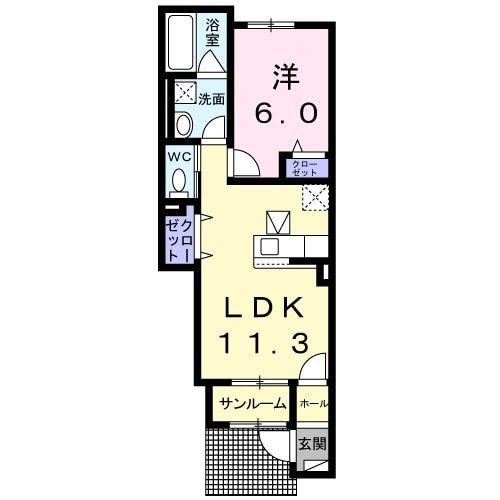 アーブル(1LDK/1階)の間取り写真