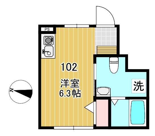 石神井台BASE(ワンルーム/1階)の間取り写真
