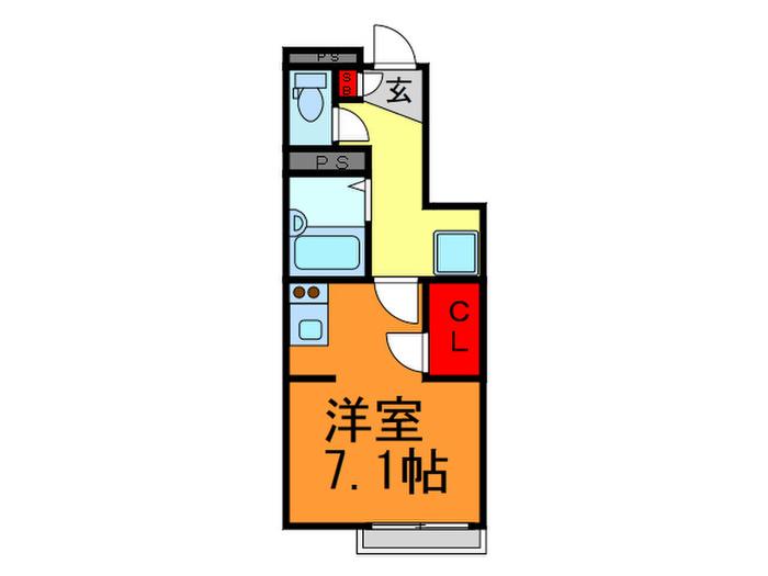 花園東ハイツ(ワンルーム/1階)の間取り写真