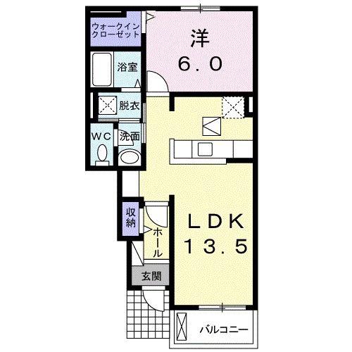 メゾン ド ハール II(1LDK/1階)の間取り写真