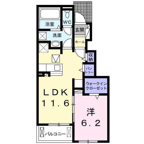 クラールII(1LDK/1階)の間取り写真