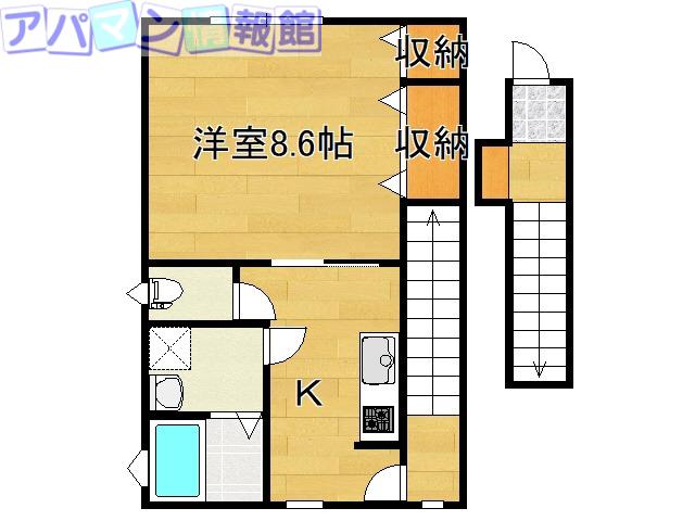 セレーノ(1K/2階)の間取り写真