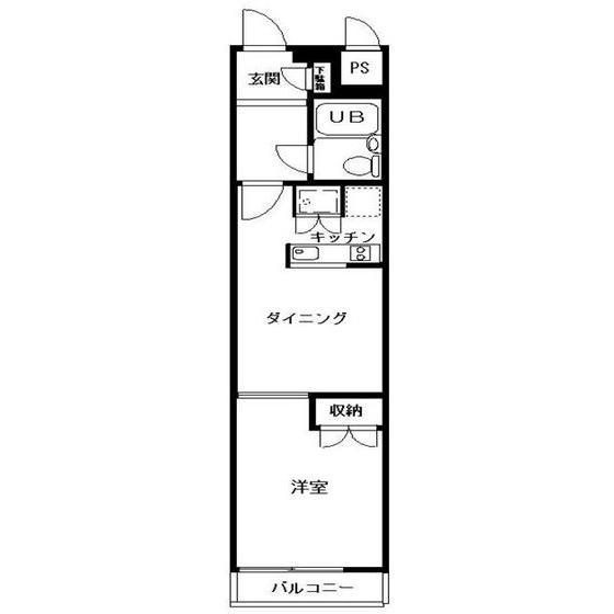 グランデール池尻(1DK/2階)の間取り写真
