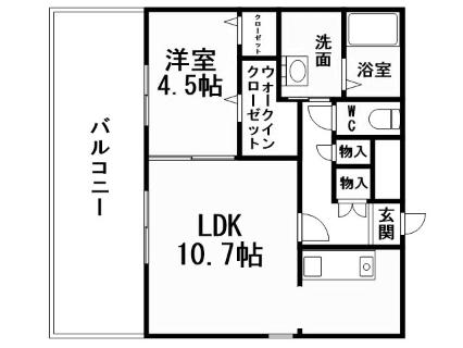 フェリシエ三萩野(1LDK/7階)の間取り写真