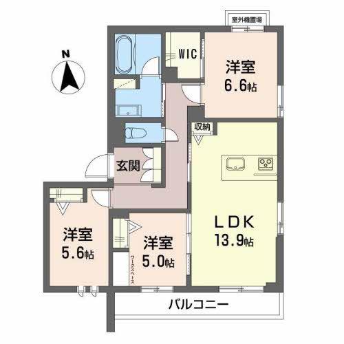 リズム・クチーレ(3LDK/3階)の間取り写真