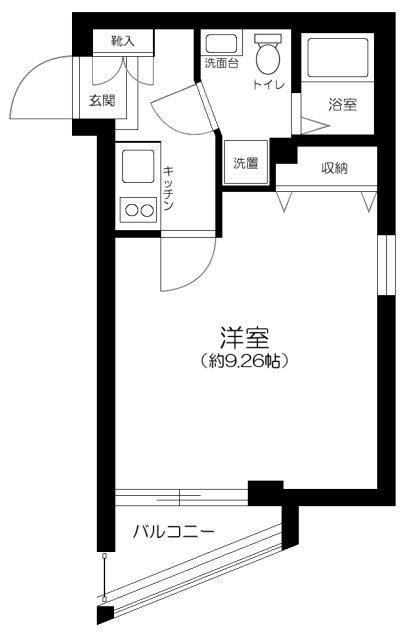 ビバリーホームズ千歳烏山(1K/2階)の間取り写真