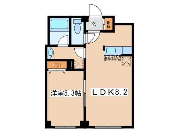 ラ・アムール白石(1LDK/2階)の間取り写真