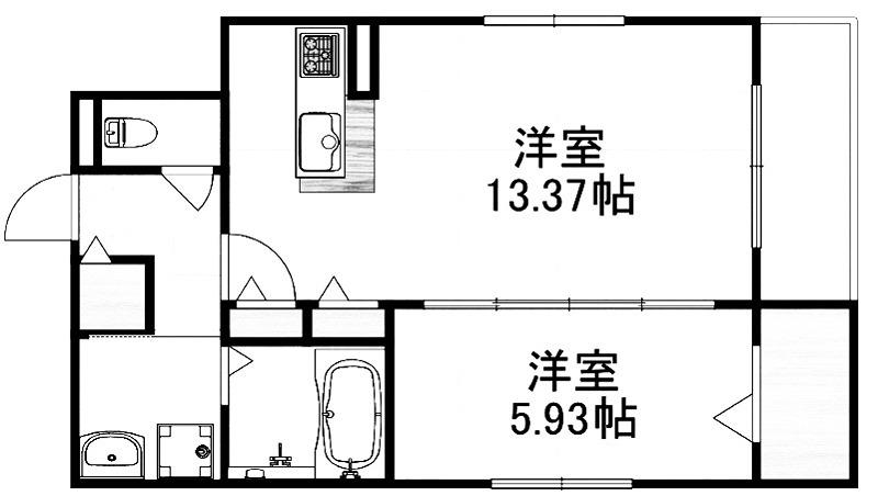 テラッセ四条高倉(1LDK/3階)の間取り写真