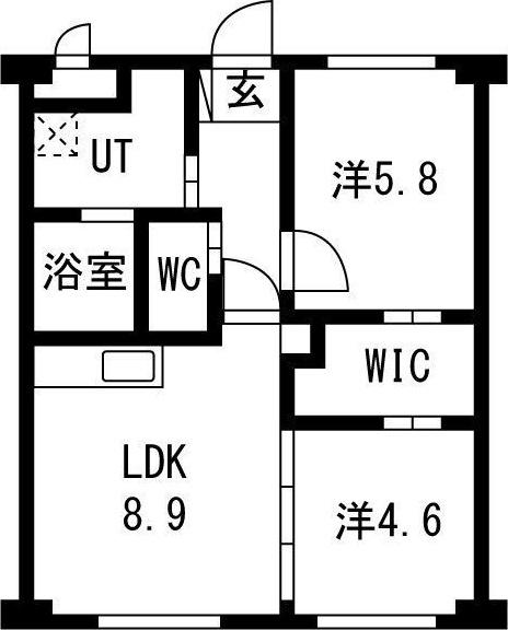 グランドカーサ(2LDK/3階)の間取り写真