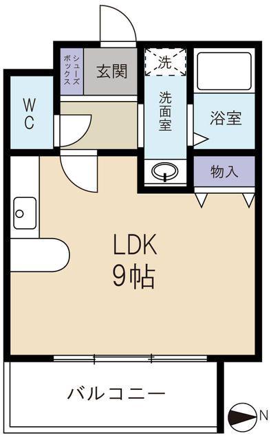 エクセル畑江(ワンルーム/3階)の間取り写真