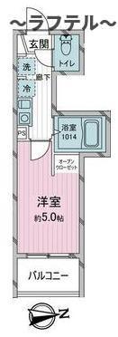 ヨーク所沢II(1K/3階)の間取り写真