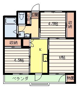 グランコール駒場(3K/4階)の間取り写真