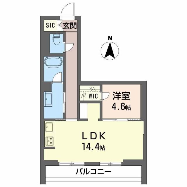 クレスティーク福住(1LDK/4階)の間取り写真