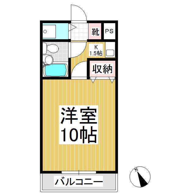シェトワ鷹羽(1K/3階)の間取り写真