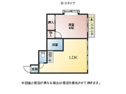 ケイマンション(1LDK/3階)の間取り写真