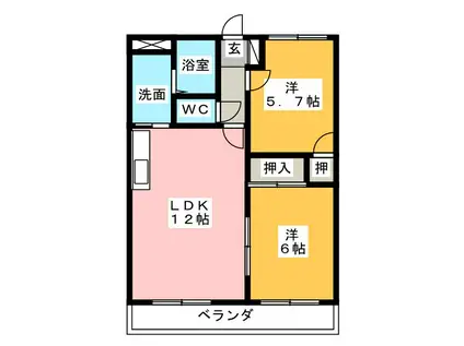 PASTORALE(2LDK/3階)の間取り写真