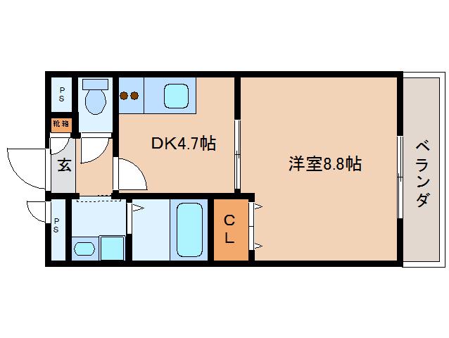 アムール HALEKULANI(1DK/1階)の間取り写真