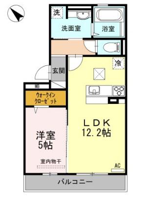 ボヌール(1LDK/1階)の間取り写真