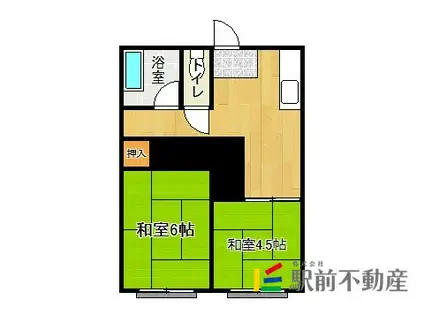 コーポ南佐賀 A棟(2DK/2階)の間取り写真