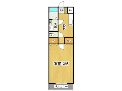 インレット荒川沖(1DK/2階)の間取り写真