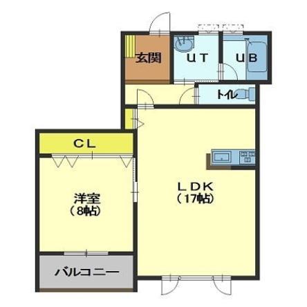 カーサクレスト(1LDK/1階)の間取り写真