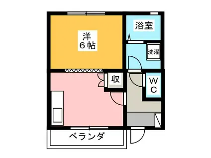 エクセレント斉藤(1DK/2階)の間取り写真