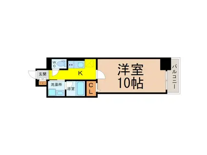 SOU大須(1K/4階)の間取り写真